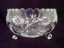 Snail Footed Cut Crystal Bowl, 4 Hobstars, 6 1/2" 