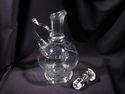 Cut Crystal Wine Ewer and Set of Six Wine Glasses,