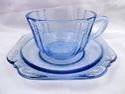 Set 4 Cups and Saucers, Federal Glass Madrid Patte