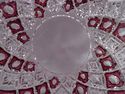 Very Rare Ruby Glass Cut to Clear Cake Plate, Swir