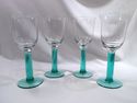 Set 8 Wine Glasses, Green, Blue, Plus Set 4 Small 