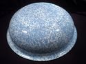 Rare Large Spatterware Enameled Blue, White Metal 