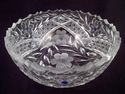 Rare Marked American Cut Crystal Bowl, Blue Flower