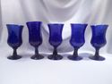 Collection of 8 Mexican Glass Goblets, 5 Cobalt, 3