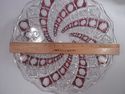 Very Rare Ruby Glass Cut to Clear Cake Plate, Swir