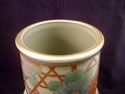 Kutani Japanese Hand-Painted Vase, Crackle Glaze, 