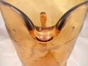 Large Amber Blenko Crackle Glass Pitcher, 10" Heig