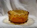 Pair of Amber Fostoria Coin Pattern Bowls, Oval, R