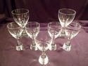 Set of 7 Crystal Glasses, Heavy Base, Placed Bubbl