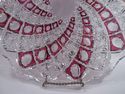 Very Rare Ruby Glass Cut to Clear Cake Plate, Swir