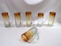 Collection of 10 Hand-Made Studio Glasses, Amber, 