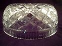 Marked Waterford Cut Crystal Bowl, Cross-Quilt Des