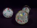 Set of 3 Handblown Glass Paperweights, Millefiori,