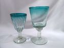 Collection of 13 Footed Goblets, Blue, Green, Mexi