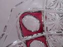 Very Rare Ruby Glass Cut to Clear Cake Plate, Swir