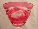 Large Cranberry Wine Glass, Bohemian, Czech, Cut C