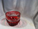 Vintage Signed Lausitzer Glas Crystal Red Cut to C