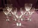 Set of 7 Crystal Glasses, Heavy Base, Placed Bubbl