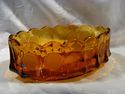 Pair of Amber Fostoria Coin Pattern Bowls, Oval, R