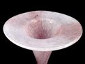 Pair Large Art Glass Trumpet Vases, Pink Spackled 