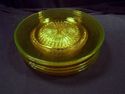 Set 7 Exceptional Early Vintage Amber Salad Plates