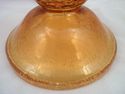 Pair of Tall Blenko Amber Crackle Glass Candlestic