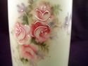 Hand-Painted Footed Porcelain Vase, Floral Design,