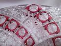 Very Rare Ruby Glass Cut to Clear Cake Plate, Swir