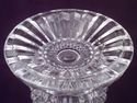 Large Footed Crystal Vase, Diamond Pattern, Ribbed