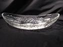 Large Oblong Dish, Cut Crystal, Floral and Cross-H