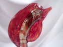 Art Glass Bowl, Rooster Form, Browns, Reds, Excell