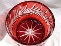 Vintage Signed Lausitzer Glas Crystal Red Cut to C