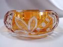 Bohemian Amber Cut to Clear Crystal 3-Piece Dressi