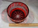 Vintage Signed Lausitzer Glas Crystal Red Cut to C