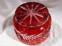 Vintage Signed Lausitzer Glas Crystal Red Cut to C