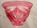 Large Cranberry Wine Glass, Bohemian, Czech, Cut C