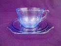 Set 4 Cups and Saucers, Federal Glass Madrid Patte