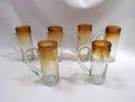 Collection of 10 Hand-Made Studio Glasses, Amber, 