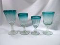 Collection of 13 Footed Goblets, Blue, Green, Mexi