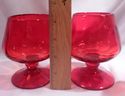 Collection of 6 Seriously Red Brandy Glasses, 3-4"