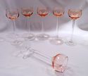 Ten Pieces Pink Optical Ribbed Elegant Glass Stemw