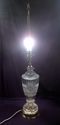Crystal Table Lamp, Brass Base, Working, 5 1/2 Lbs