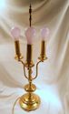 Vintage Brass 3-Bulb Lamp, Tall, Over 7 Lbs, Worki