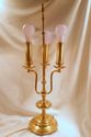 Vintage Brass 3-Bulb Lamp, Tall, Over 7 Lbs, Worki