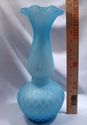 Rare Antique Satinized Quilted Art Glass Vase, Lig