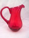 Exceptional Ruby Red Pitcher, Hand-Made Glass, Ocu