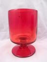 Set of 4 Large Ruby Red Footed Glass Goblets, Wate