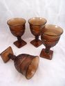 Rare Set 4 Imperial Glass Footed Goblets, Chroma P