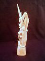 Carved Bone Totem Statue, 7" Height, Intricate Car