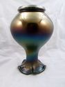 Rare Aurene Iridescent Studio Art Glass Vase, Blue